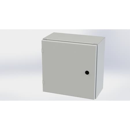 Saginaw Control & Engineering 1/4 Turn Latch Electrical Enclosures, 16 in H, 8 in D, 16 in W, NEMA 3R, 4, 12, 13, Carbon Steel SCE-16EL1608LPLG